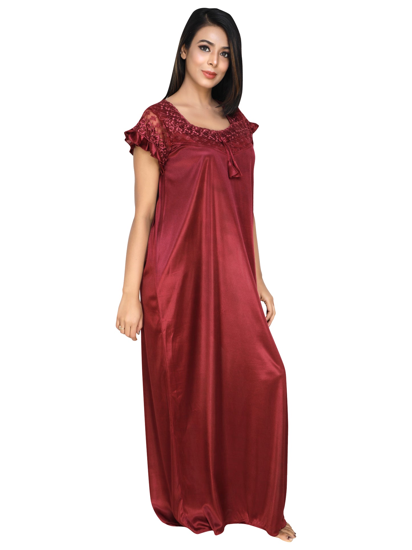 Simple Satin fabric Nighty for Home use