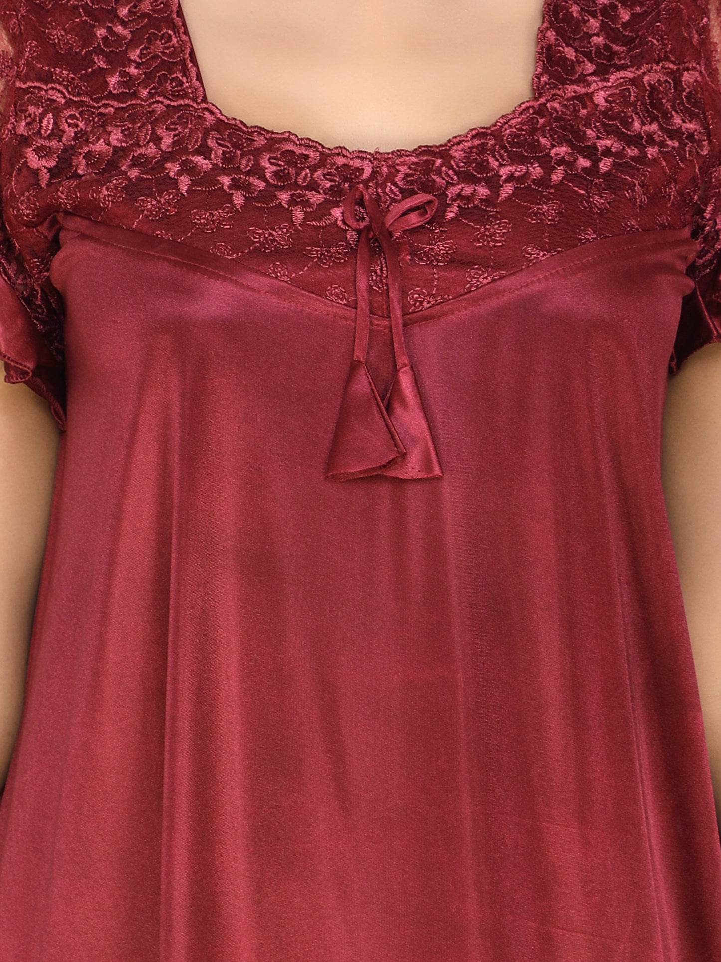 Simple Satin fabric Nighty for Home use