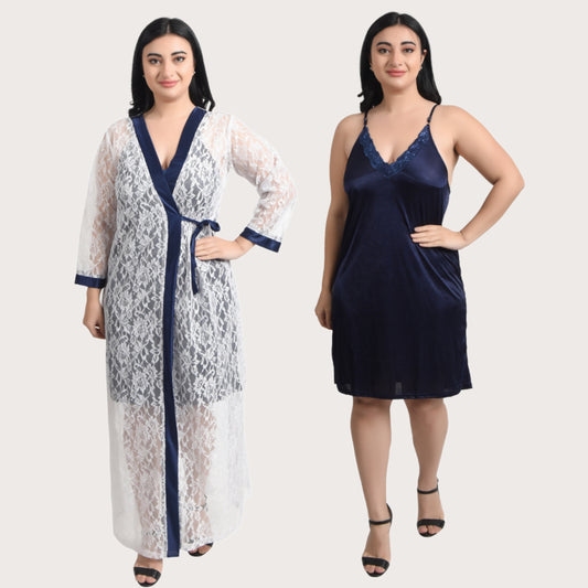 Knee-Length Nighty with Robe