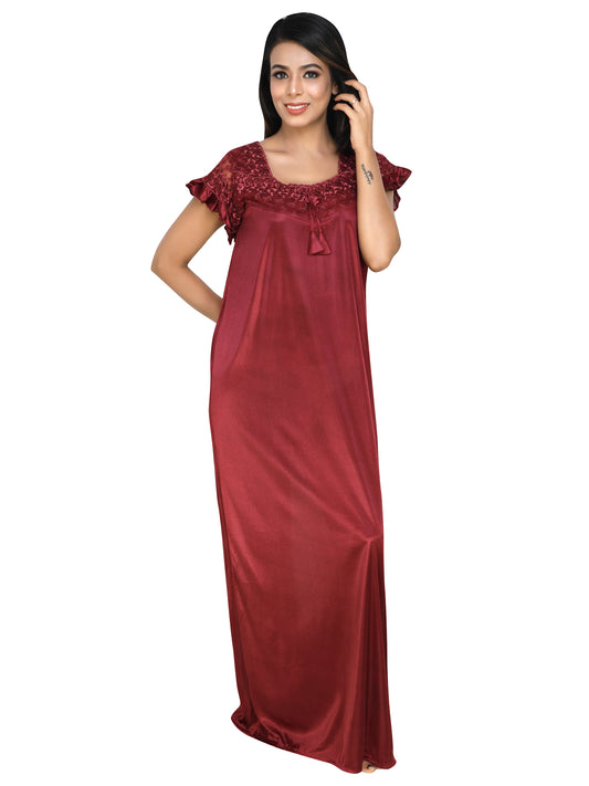 Simple Satin fabric Nighty for Home use